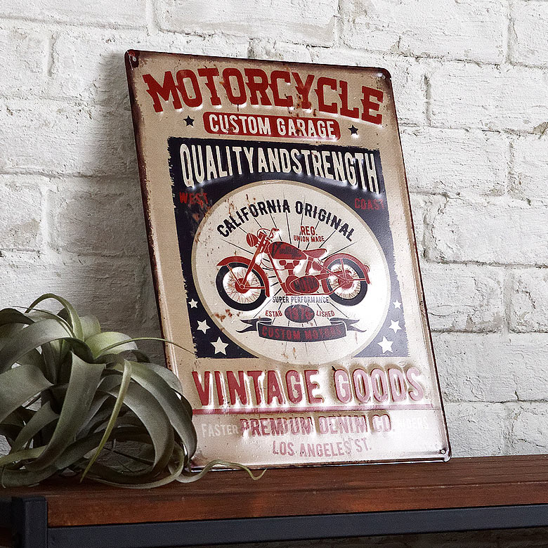 楽天市場】MOTOR CYCLE ヴィンテージ風 サインボード サインプレート