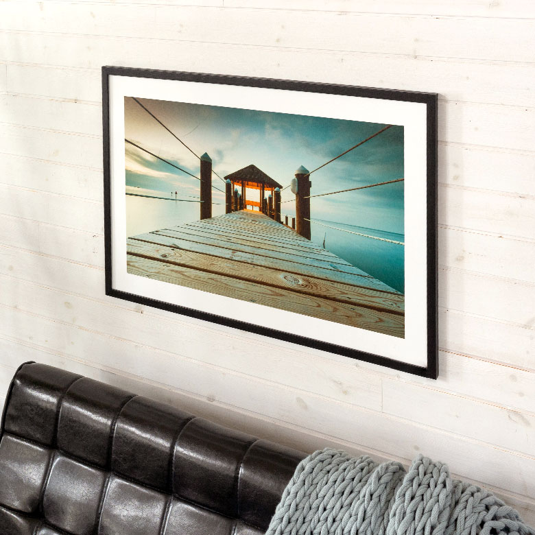 楽天市場】アートパネル 写真 風景 桟橋 海 フレーム付き 幅90cm