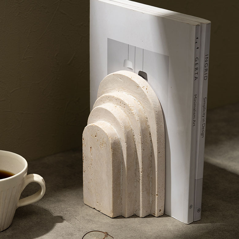 楽天市場】大理石 ブックエンド ストーン 天然石 本立て ブック