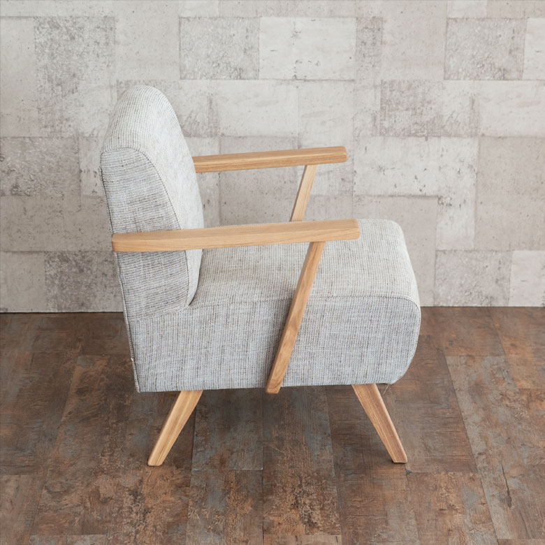 楽天市場】ソファ 1人掛け アーム付き 木製 コットン 幅61×奥行66