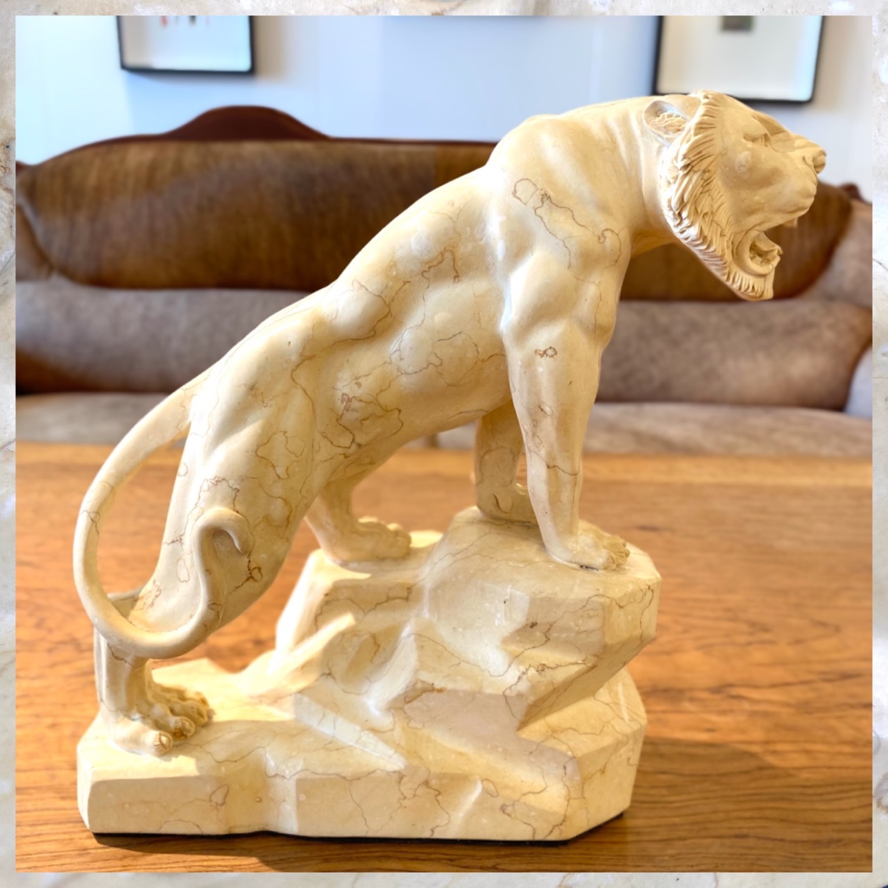 楽天市場】大理石 タイガー 虎 オブジェ アート インテリア 置き物
