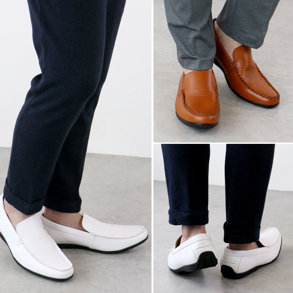 楽天市場】ドライビングシューズ メンズ PUレザー スリッポン