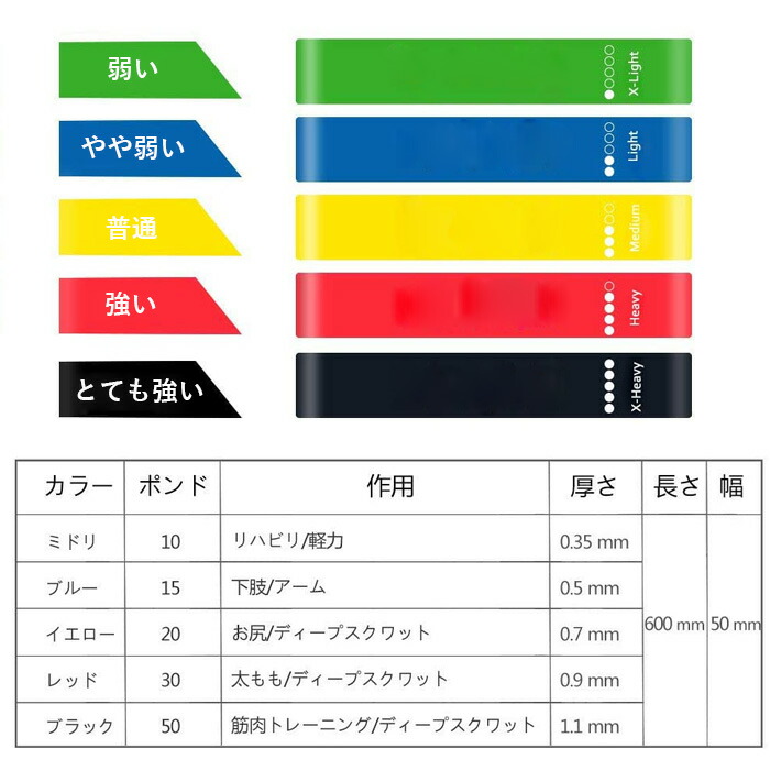 楽天市場】【強度別の5本セット】 筋トレ バンド チューブトレーニング