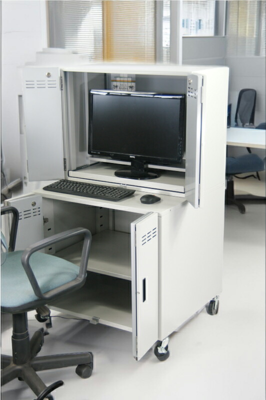 楽天市場】セキュリティラック デスク 在宅 モニター PC 収納ケース