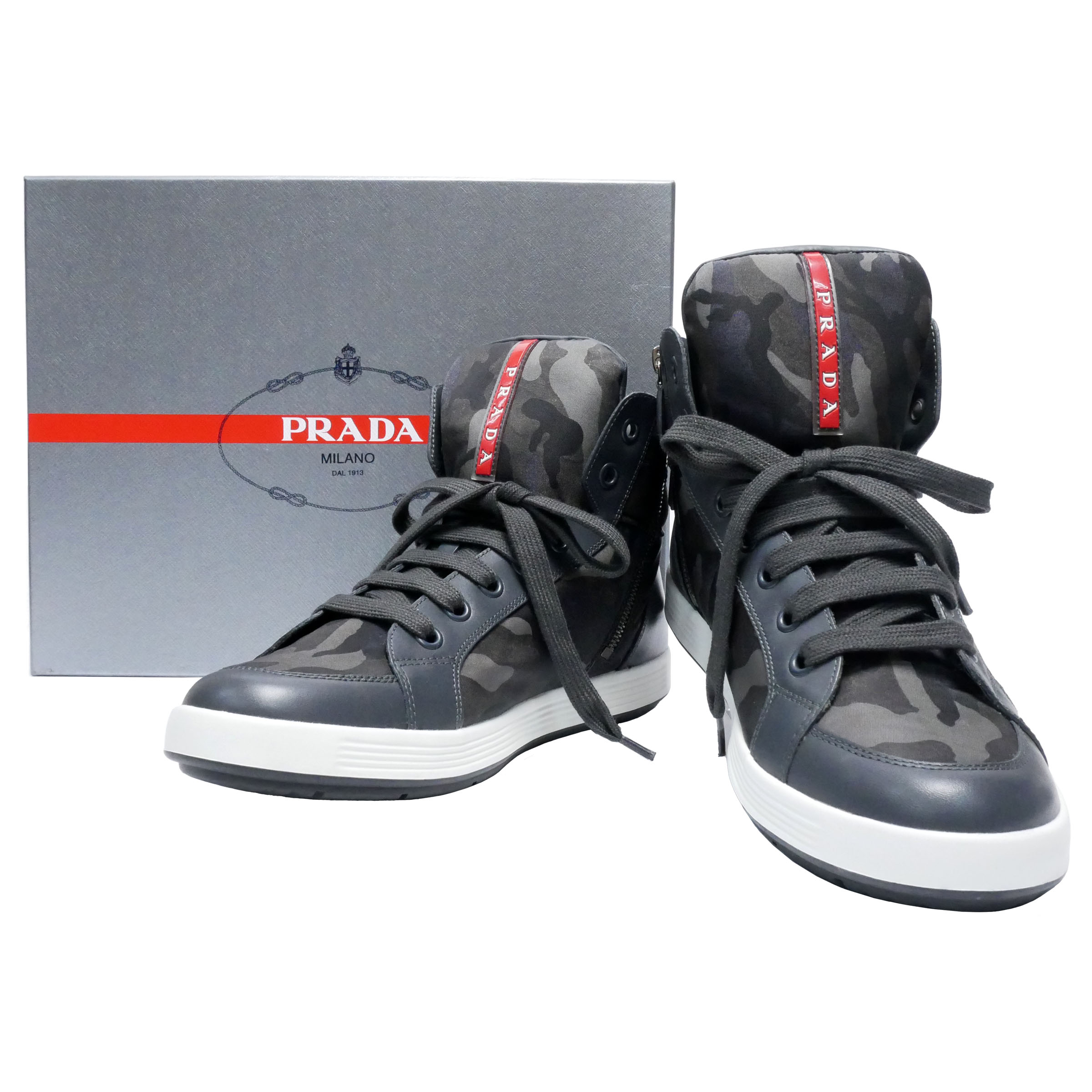 楽天市場】【中古】【非常に良い】 PRADA プラダ ハイカットスニーカー