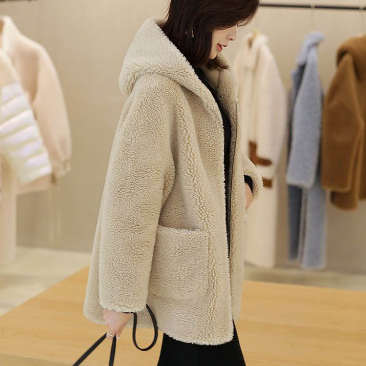 楽天市場】新作 フード付きウールコートジャケット ウール羊毛 ミドル