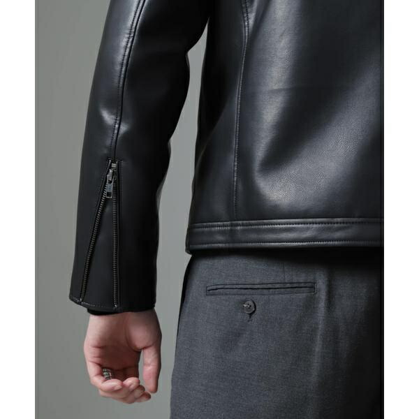 楽天市場】フェイクレザーシングルライダースジャケット／ナノ