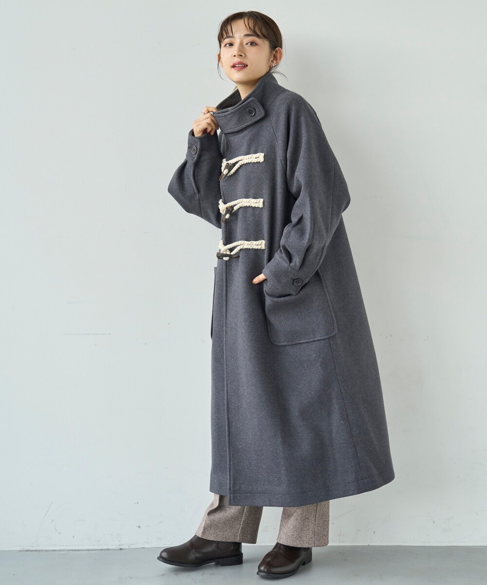 楽天市場】【mil (ミル)】メルトン風 ロング ダッフルコート ロング