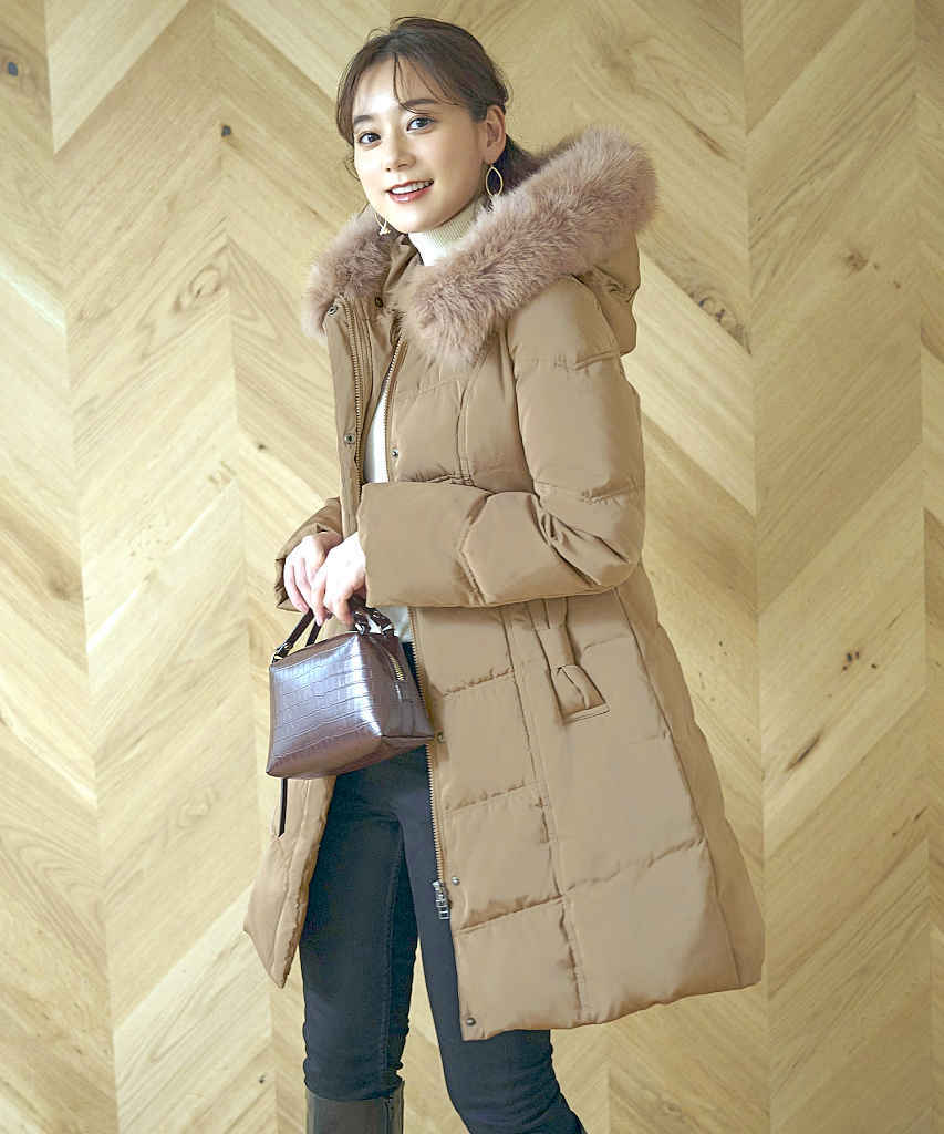 楽天市場】【S〜3L】フォックスファーバッスルスタイルダウンコート