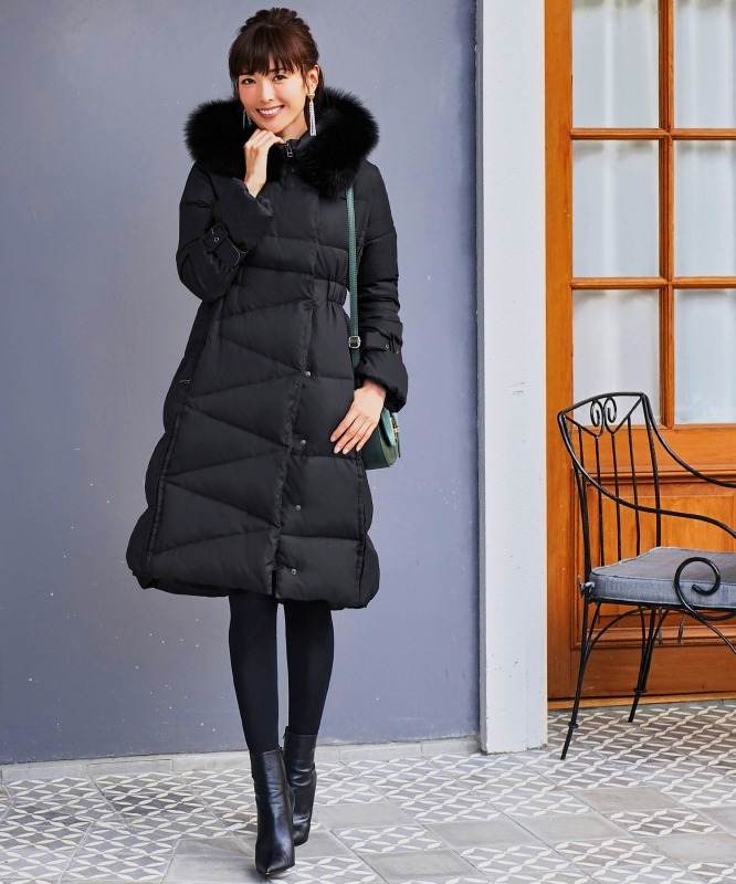 楽天市場】フォックスファー・デザインステッチダウンコート／ルイルエ