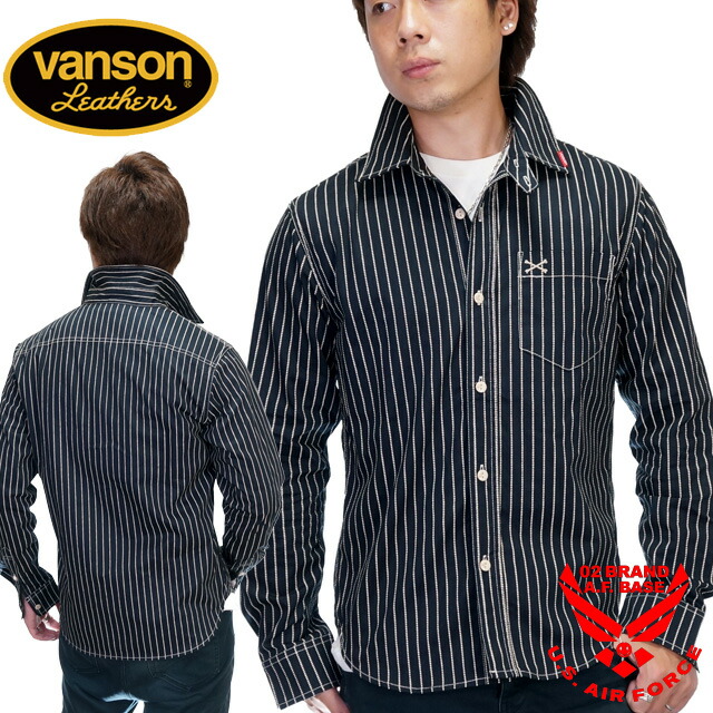 楽天市場】バンソン クロスボーン刺繍 ツイル 長袖シャツ メンズ