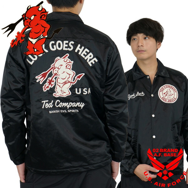 楽天市場】テッドマン LUCK GOES HERE 刺繍 コーチジャケット アウター