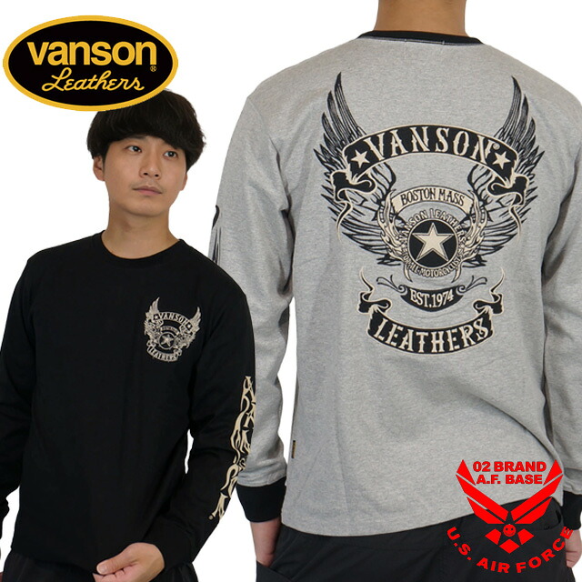 楽天市場】バンソン フライングスター刺繍 長袖Tシャツ ロンTee メンズ