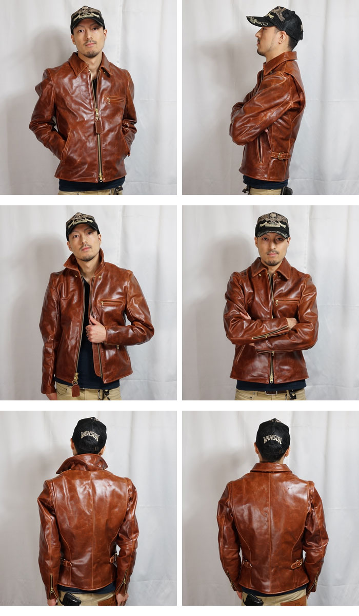 楽天市場】バンソン 9D オクタゴン レザーシングルライダース