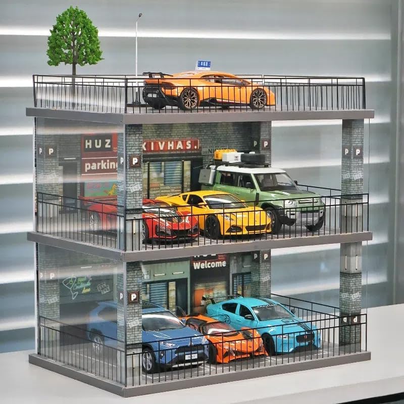 楽天市場】【LEDライト付き】1:24スケール 2階建て駐車場ジオラマ