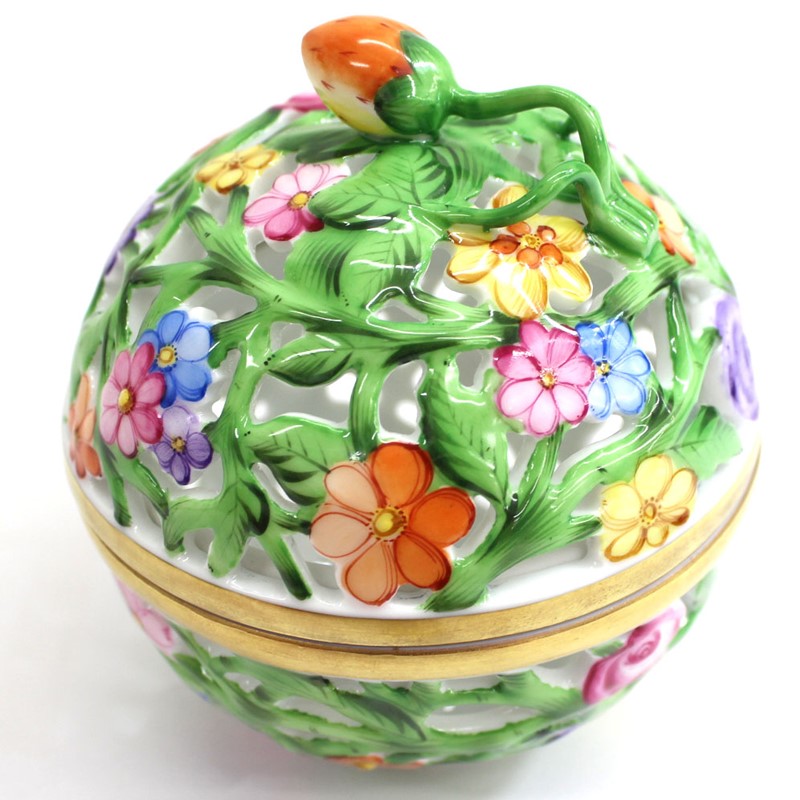 楽天市場】【Herend】ヘレンド 陶器 透かし ボンボン入れ 花柄 小物