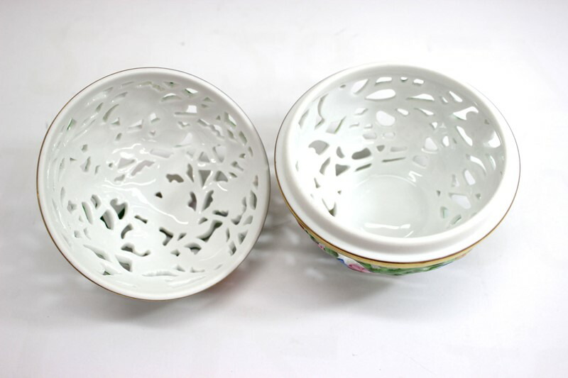 楽天市場】【Herend】ヘレンド 陶器 透かし ボンボン入れ 花柄 小物