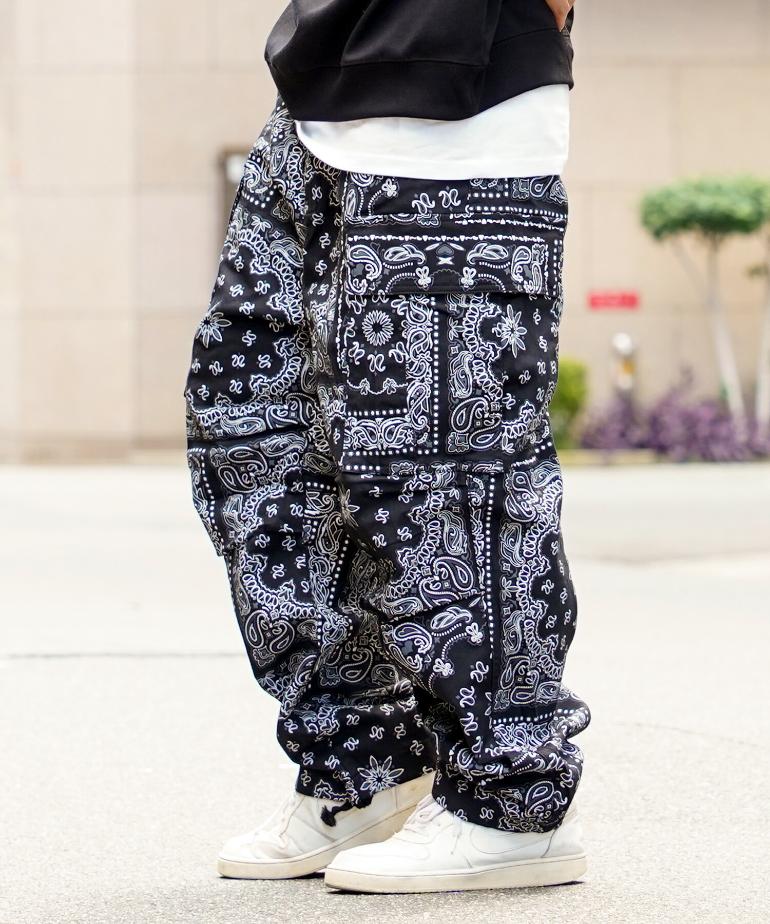 楽天市場】迷彩 カーゴパンツ メンズ ペイズリー柄 ワイドカーゴパンツ