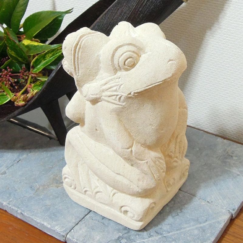 楽天市場】アジアン ストーンオブジェ おんぶかえる パリマナン