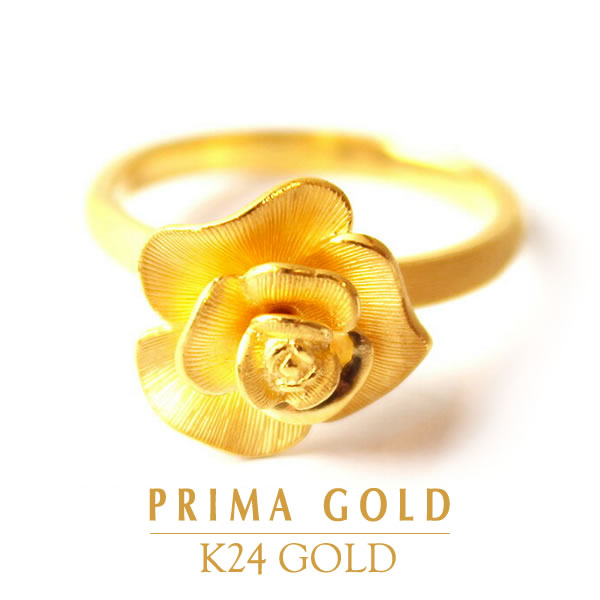 楽天市場】薔薇 純金 ローズモチーフ リング 指輪 ゴールド レディー