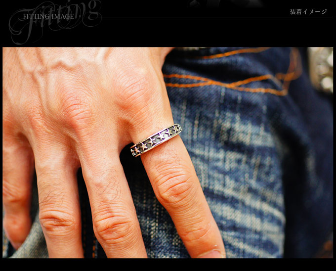 楽天市場】r0597 シルバーリング シルバー アクセサリー 星を並べた