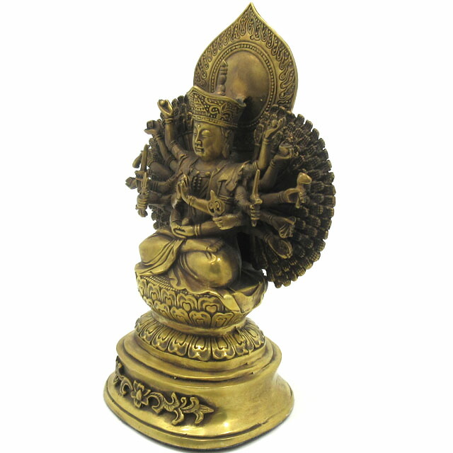 楽天市場】千手観音 仏像 置物 千手観音像 坐像 千手千眼観音菩薩 銅製