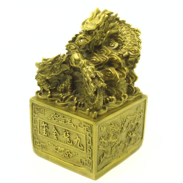 楽天市場】龍 置物 九龍の置物 風水 九龍 金庫 銅製 金印 大サイズ 高