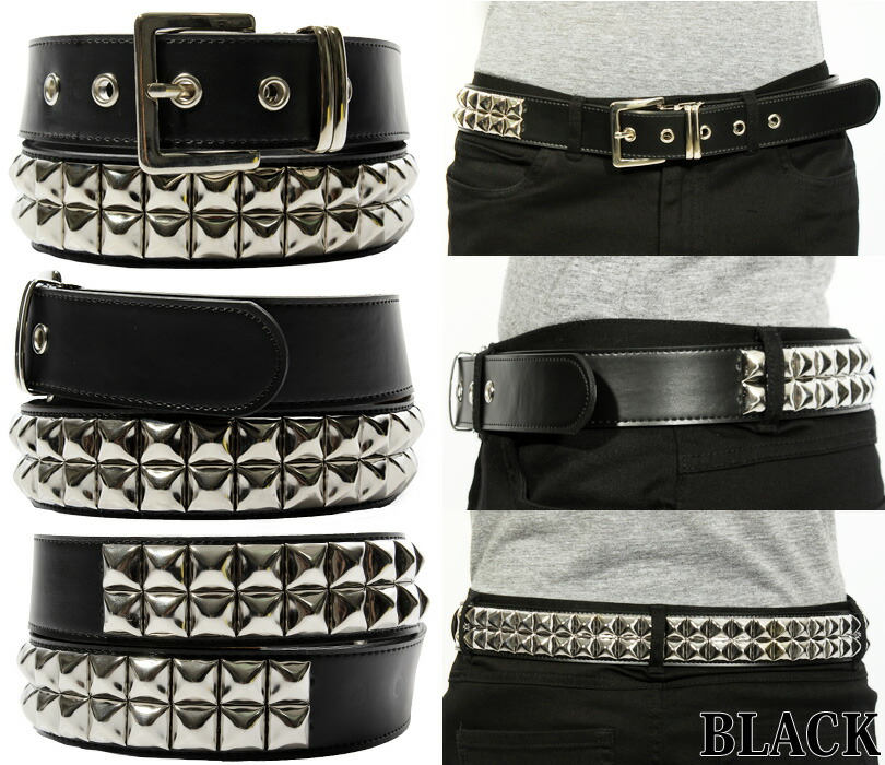 楽天市場】スタッズベルト メンズ ベルト スタッズ レザーPUレザー 2