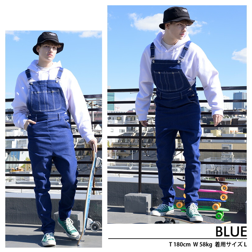 楽天市場】つなぎ メンズ デニム オールインワン【 送料無料 】全2色