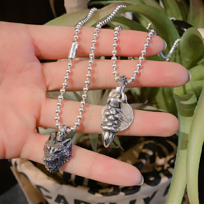 楽天市場】メンズ ネックレス ペンダント ウルフ 狼 シルバー