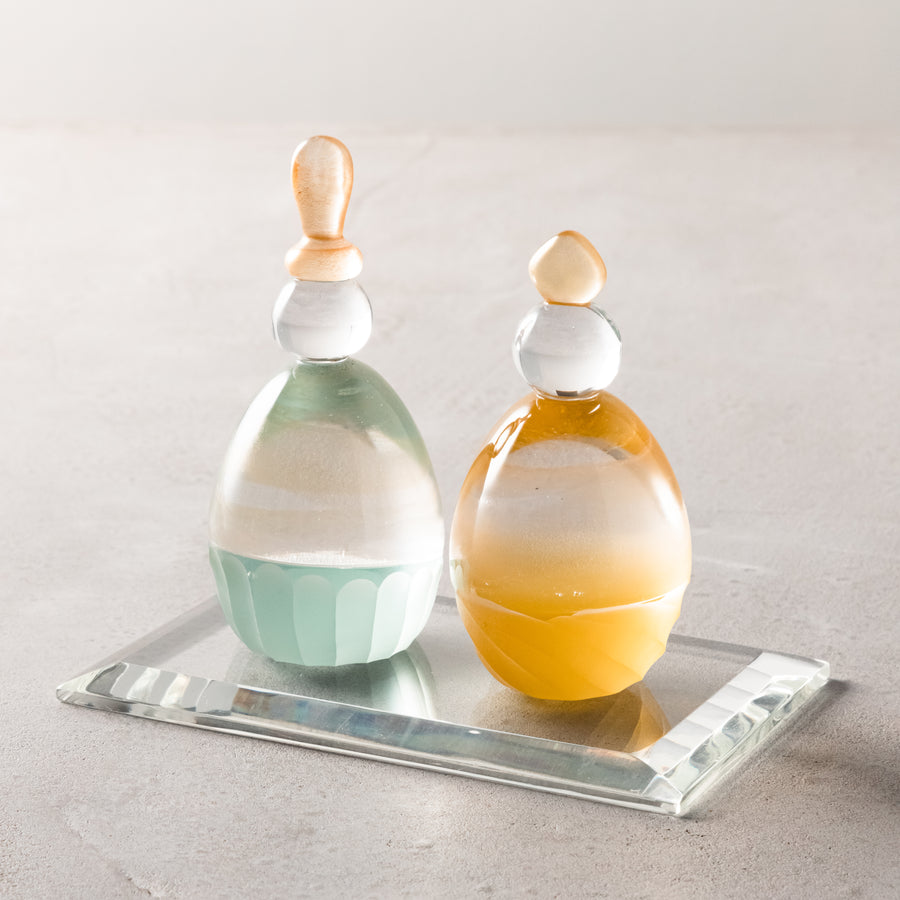 ガラス専門店｜依田麻紀子｜Glass ひな人形 色ごろも アサギタンポポ