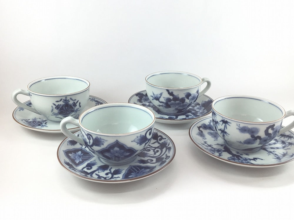 コーヒー碗皿 C/S 古染(4柄) 200cc 有田焼(j.R) — 佐賀有田 ギャラリー