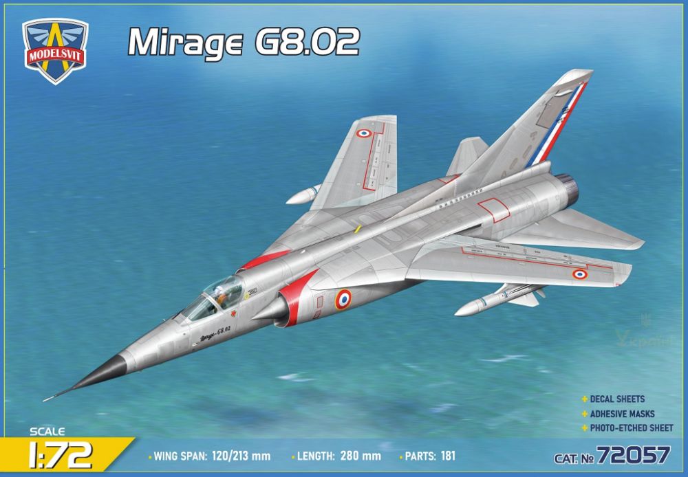 1/72 ミラージュ G8.02 試作単座可変翼迎撃機【MDV72057:3800237895779