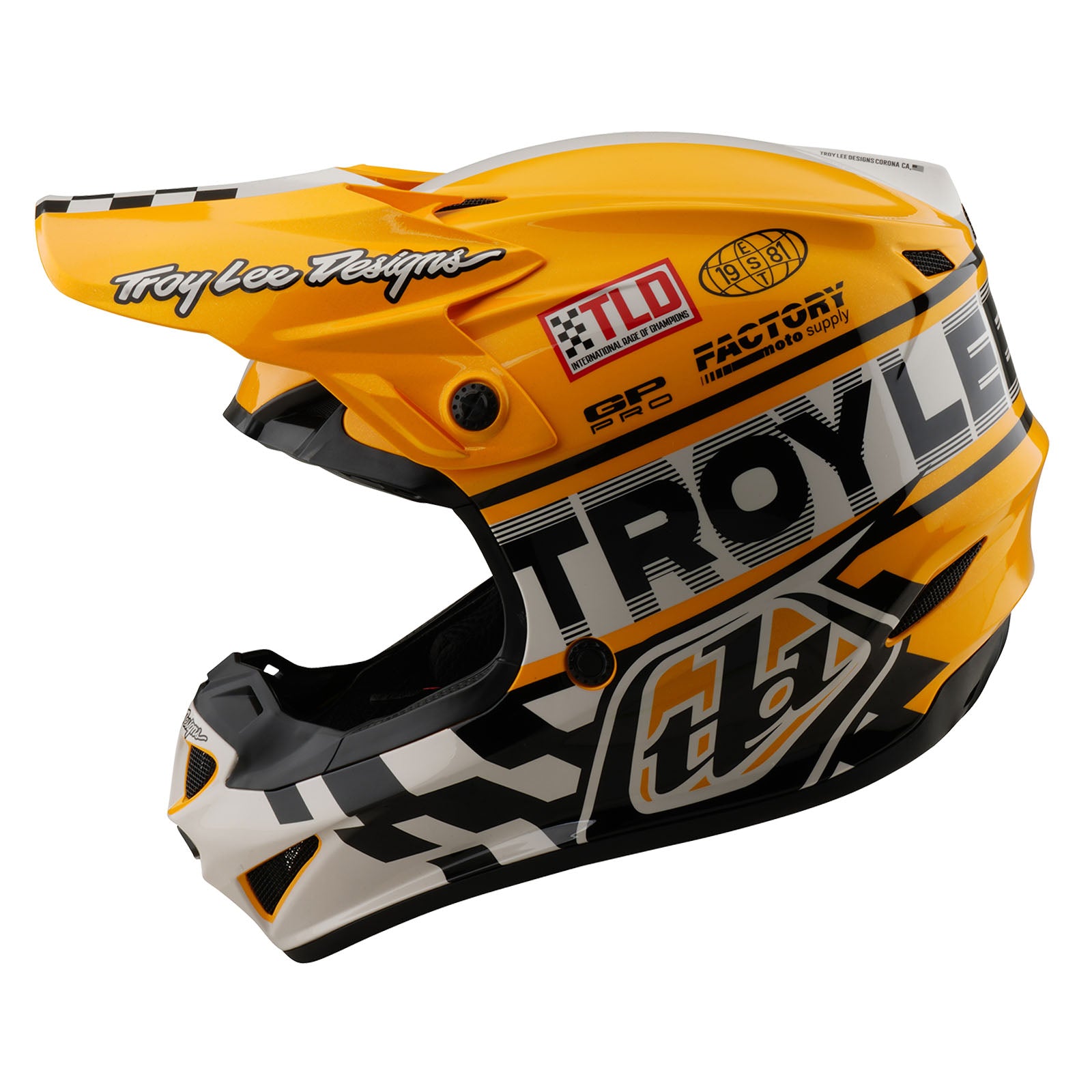 GP Pro Helmet Fifty-50 White / Gold – Troy Lee Designs