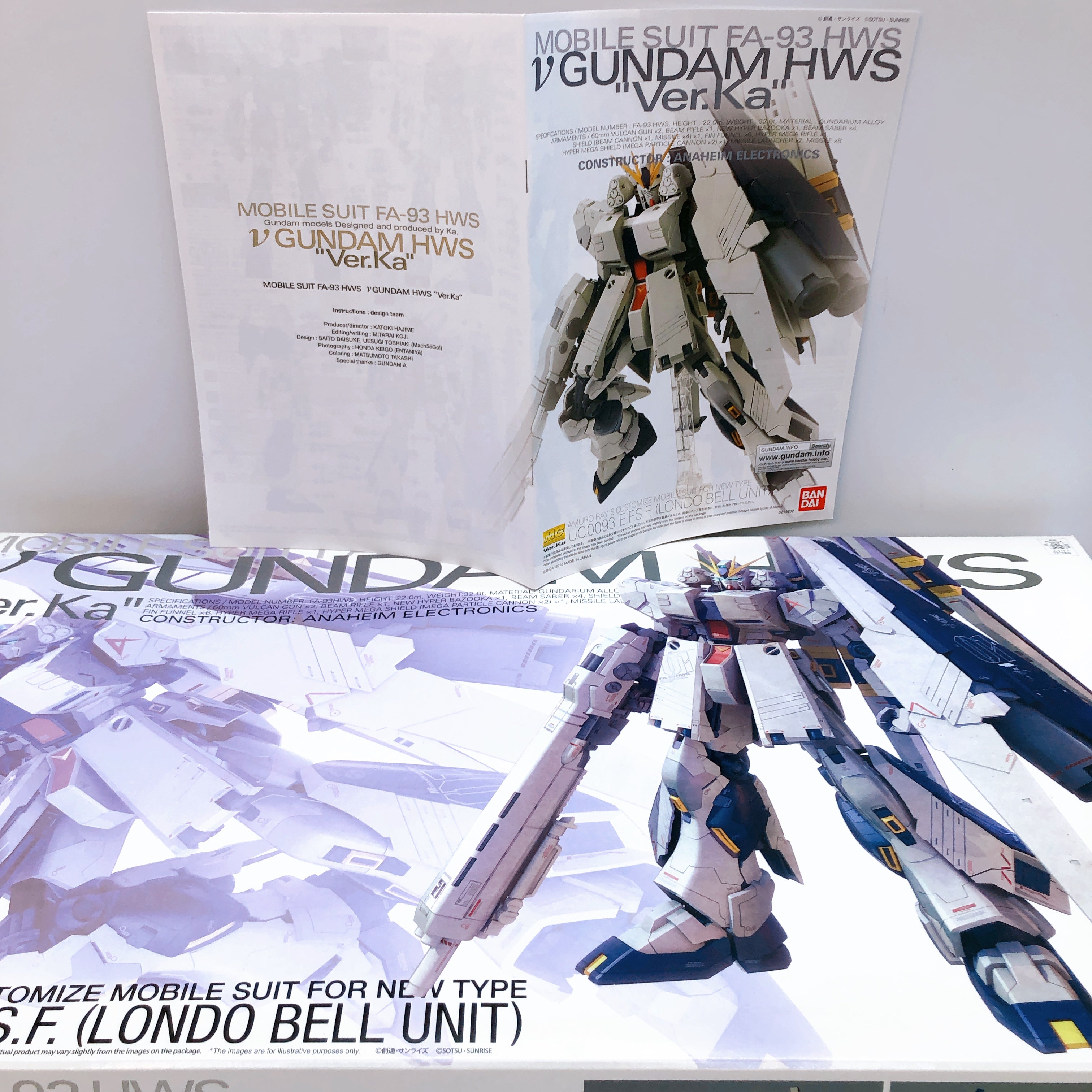 MG 1/100 FA-93 HWS Nu Gundam HWS Ver.Ka Model Kit Premium Bandai from