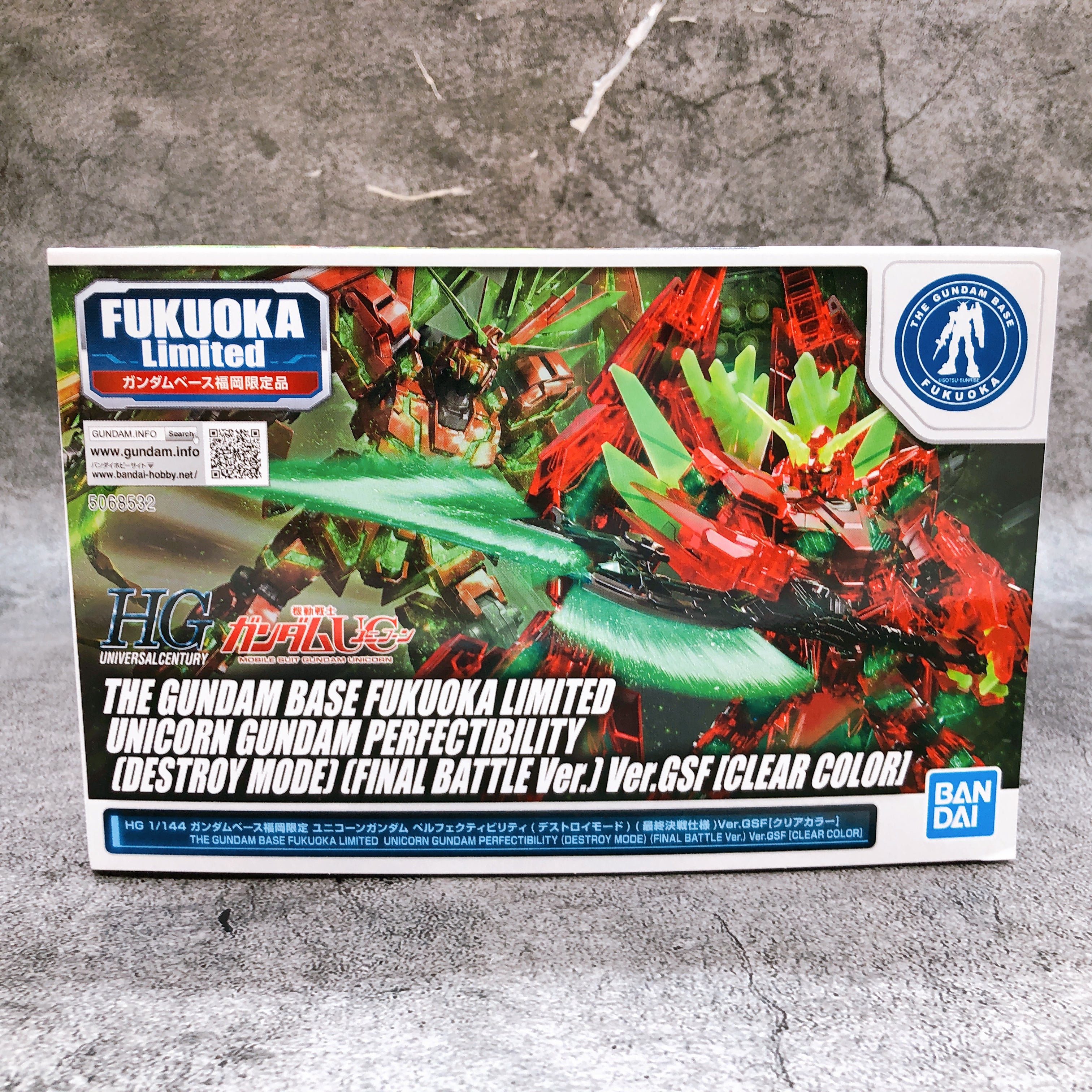 HG 1/144 Unicorn Gundam Perfectibility Clear Color FUKUOKA Limited Kit