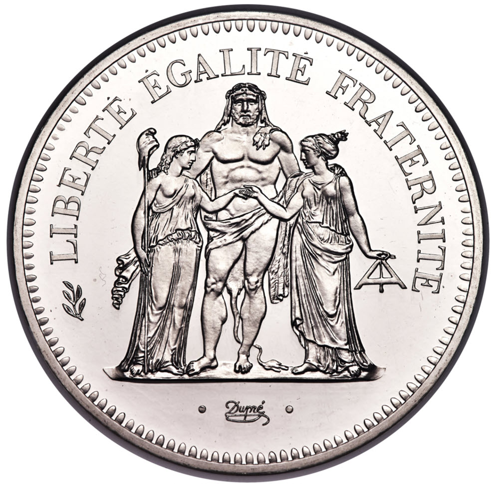 フランス試鋳貨 1980年 プラチナ貨 リパブリックプルーフ 50フラン