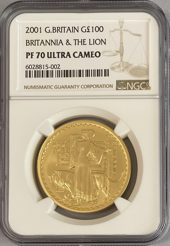 動画あり】グレートブリテン2001年ウナとライオンブリタニア100ポンド