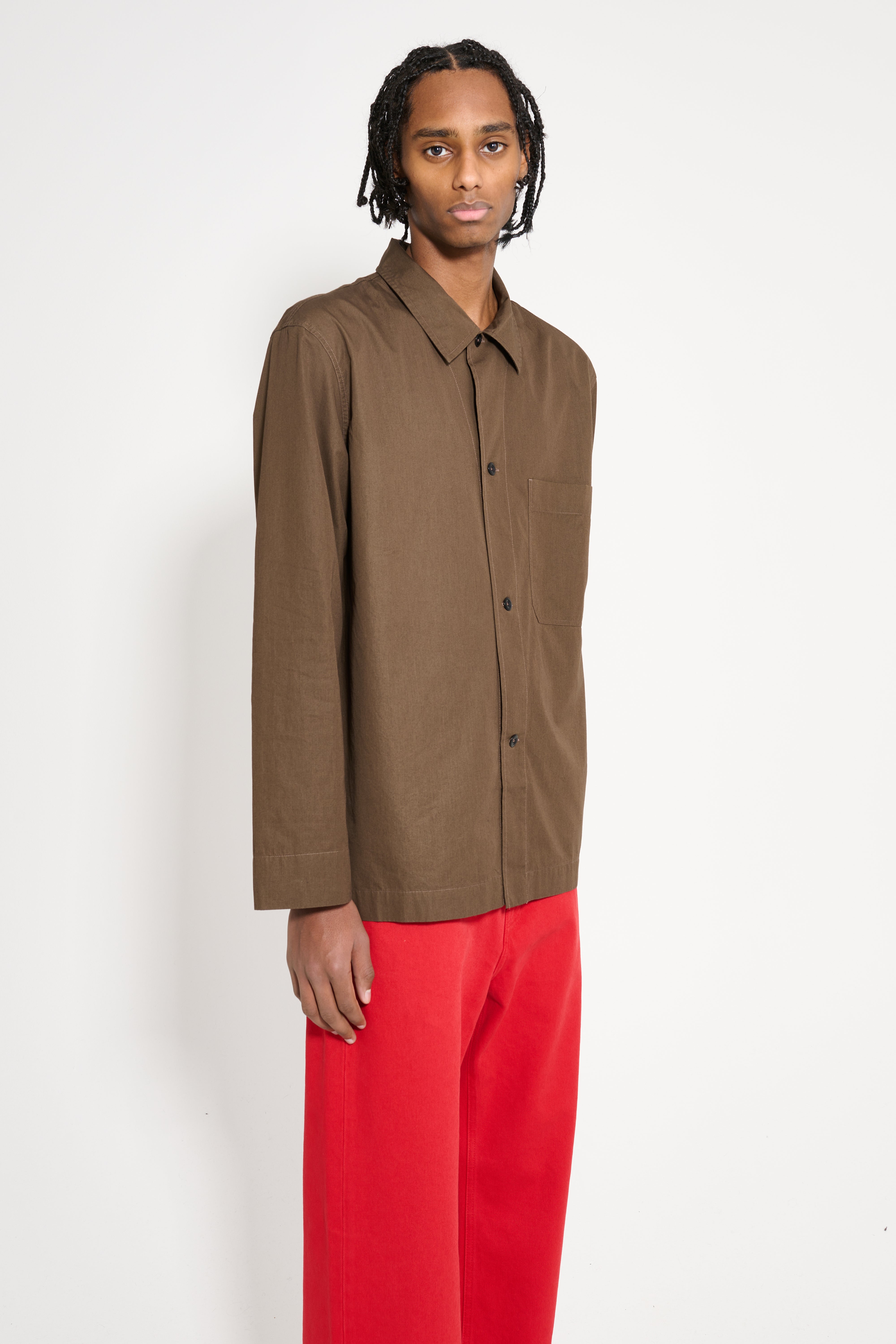 Margaret Howell MHL PJ Shirt Compact Cotton Poplin Carob – Très Bien