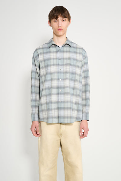 Auralee Super Light Wool Check Shirt Blue Green Check – Très Bien