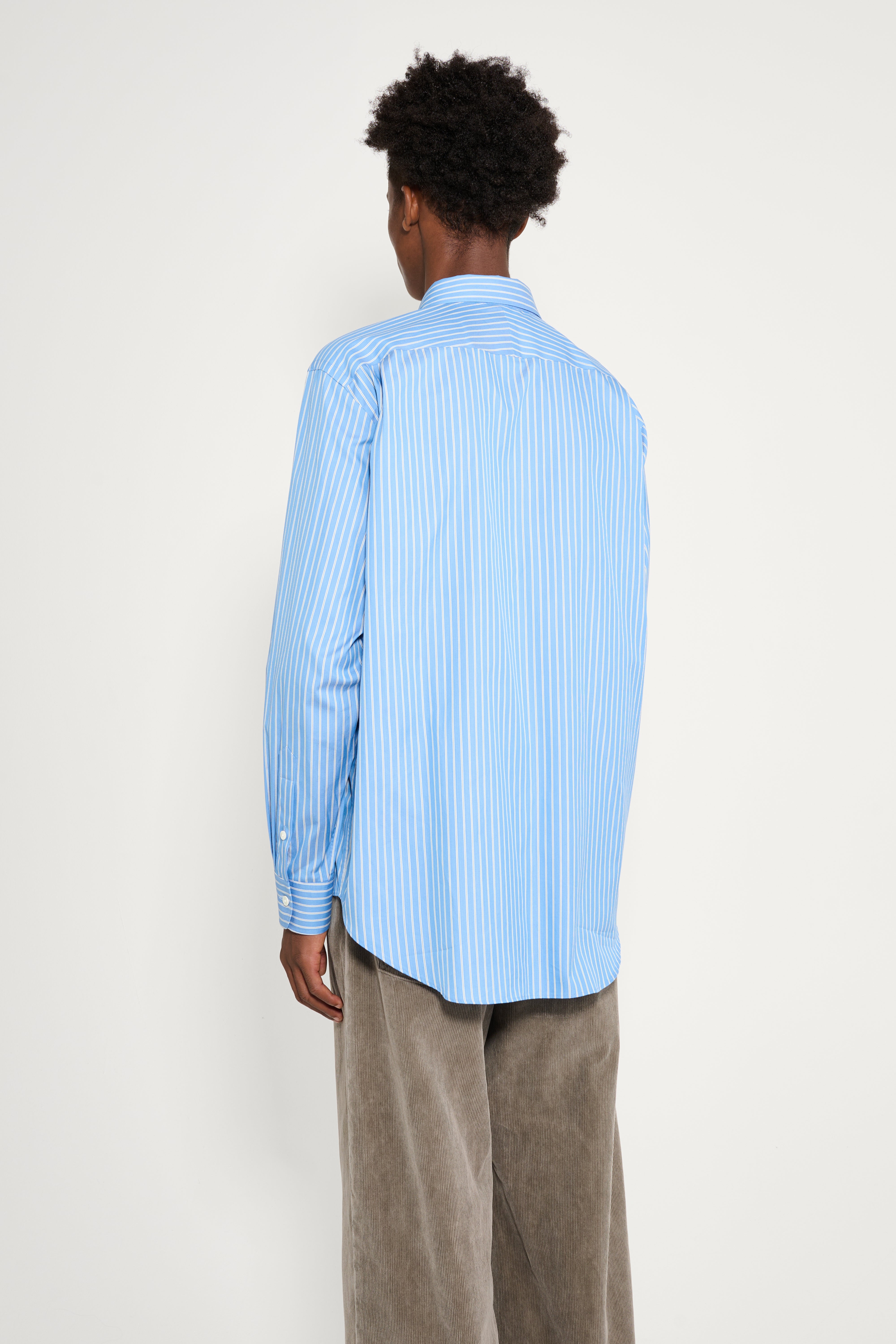 Auralee Cotton Silk Stripe Shirt Blue Stripe – Très Bien
