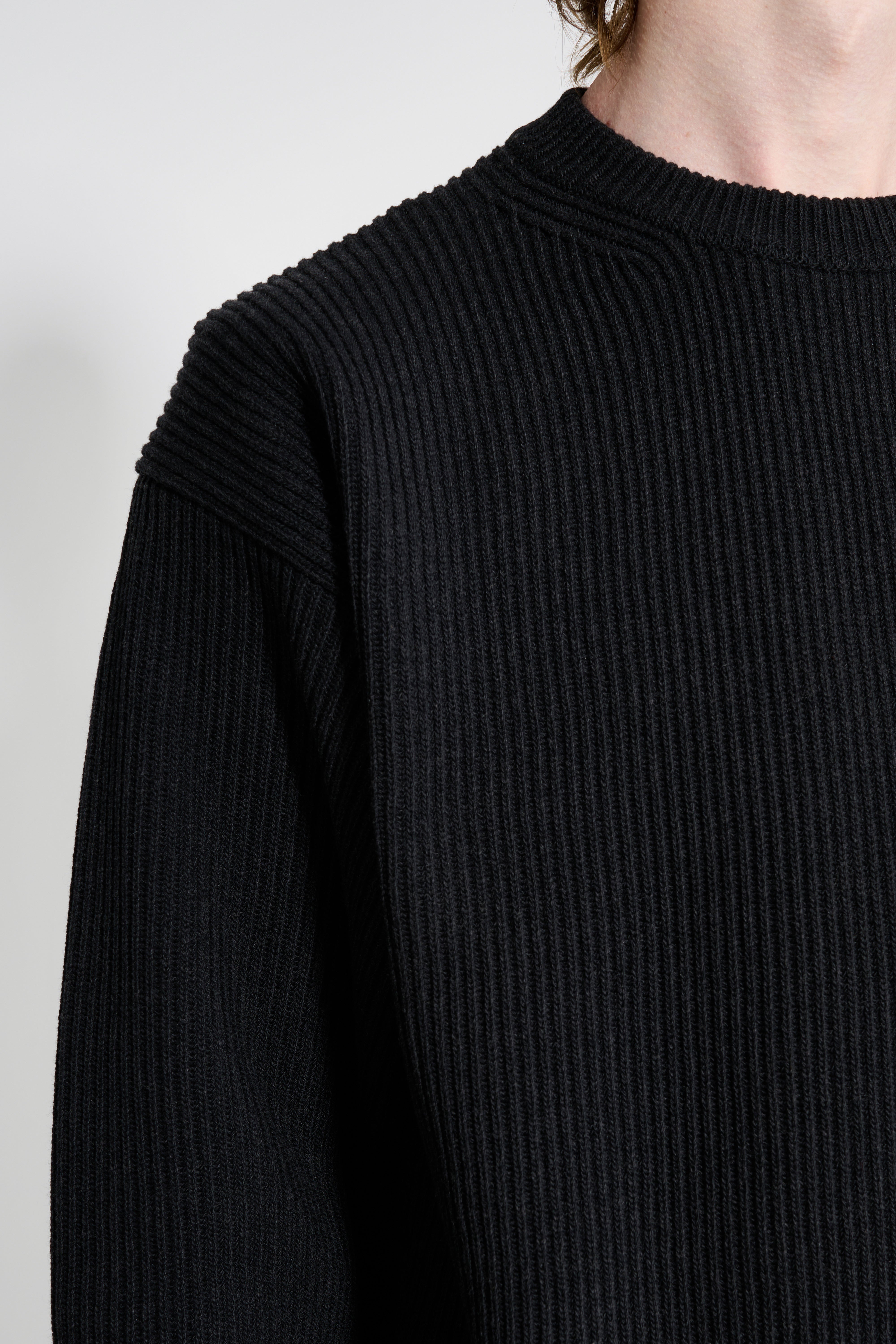 Auralee Super Fine Wool Rib Knit Pullover Black – Très Bien
