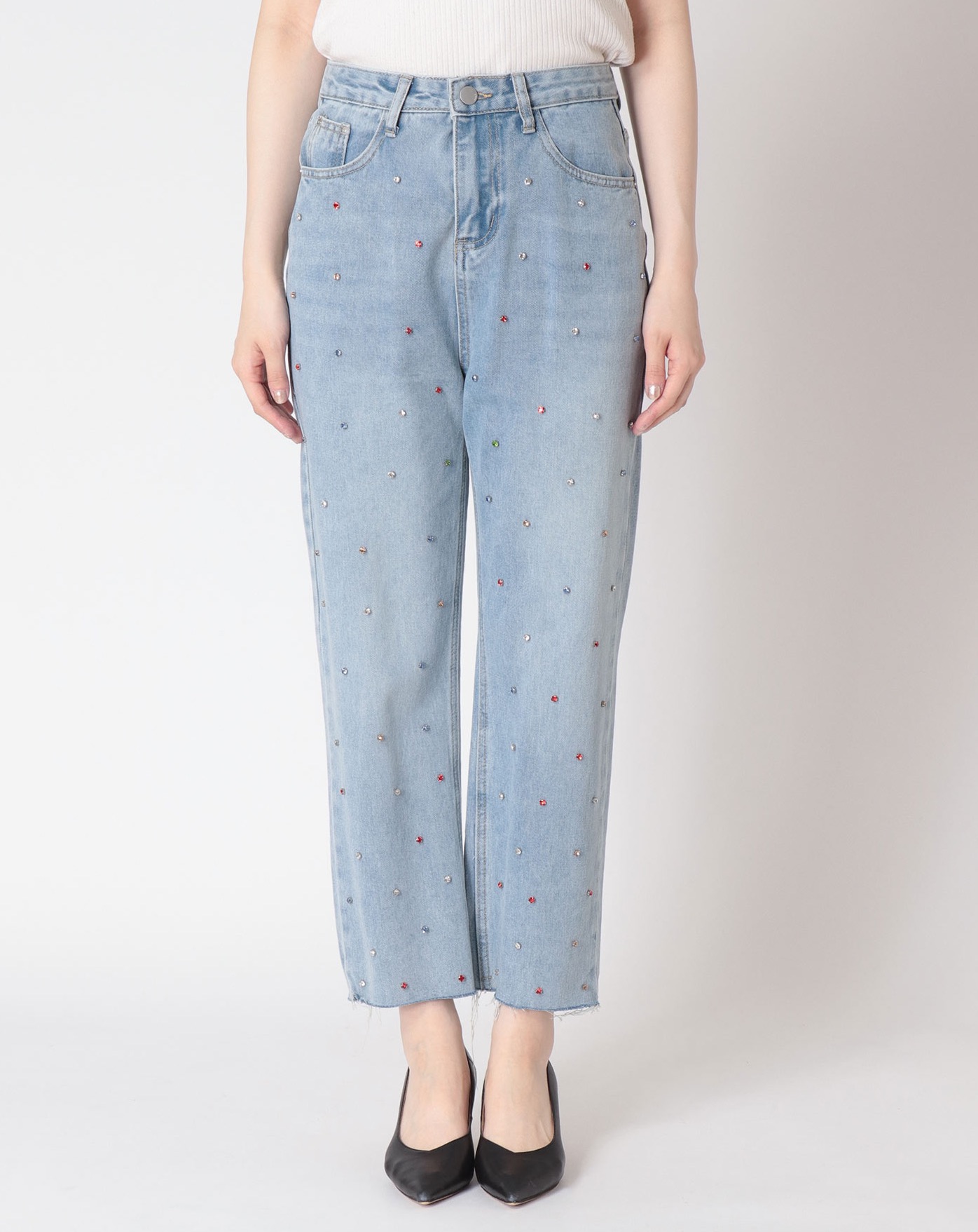 👖ラインストーンデニムパンツ👖｜スリーフォータイム｜ショップ