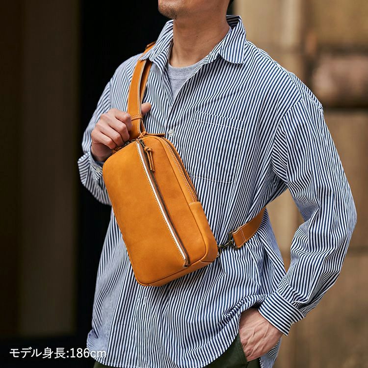 日本製レザー ボディバッグ｜GA138｜革・レザーバッグのTRION