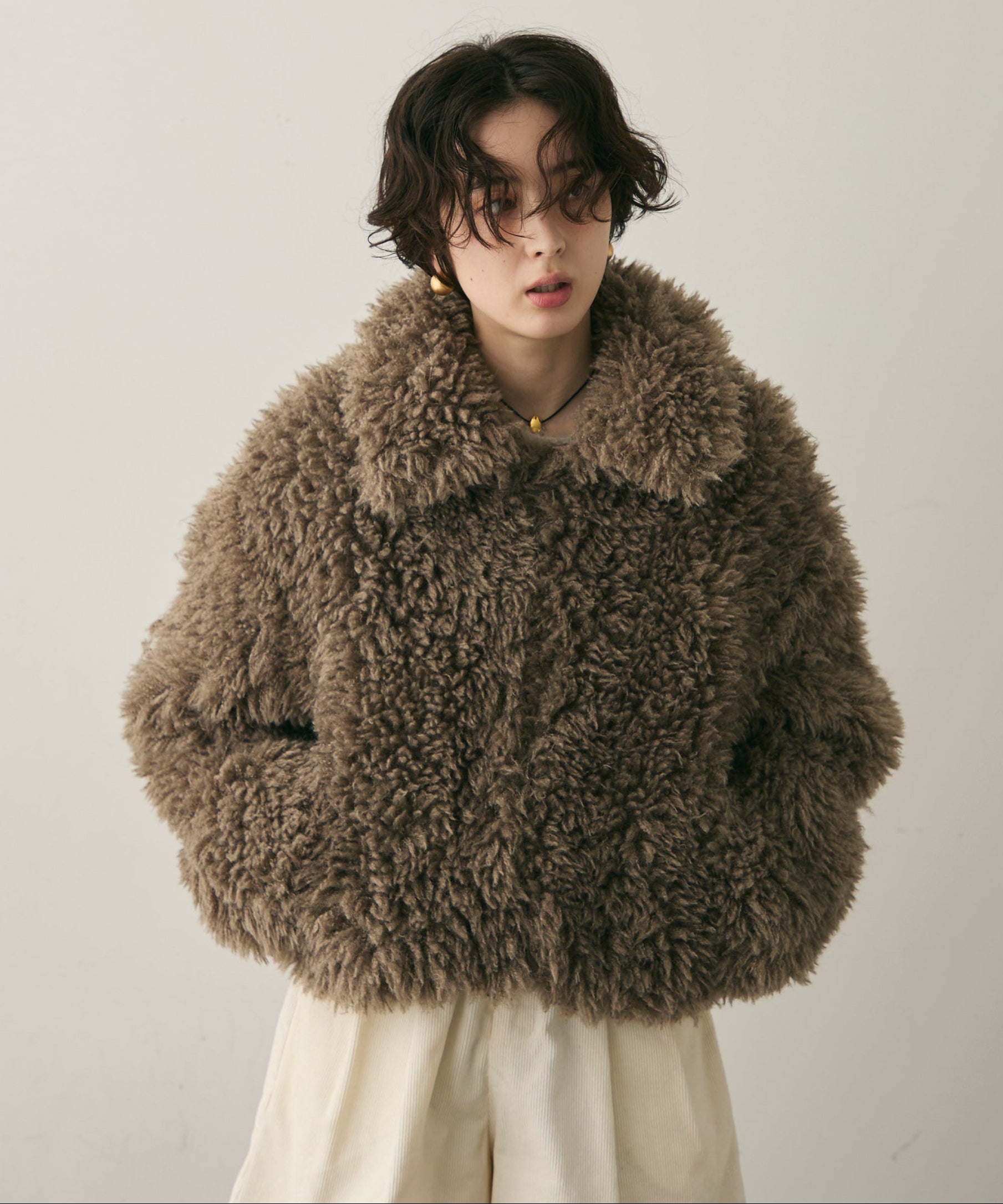 プードルボア2WAYカラーショートジャケット | Trish