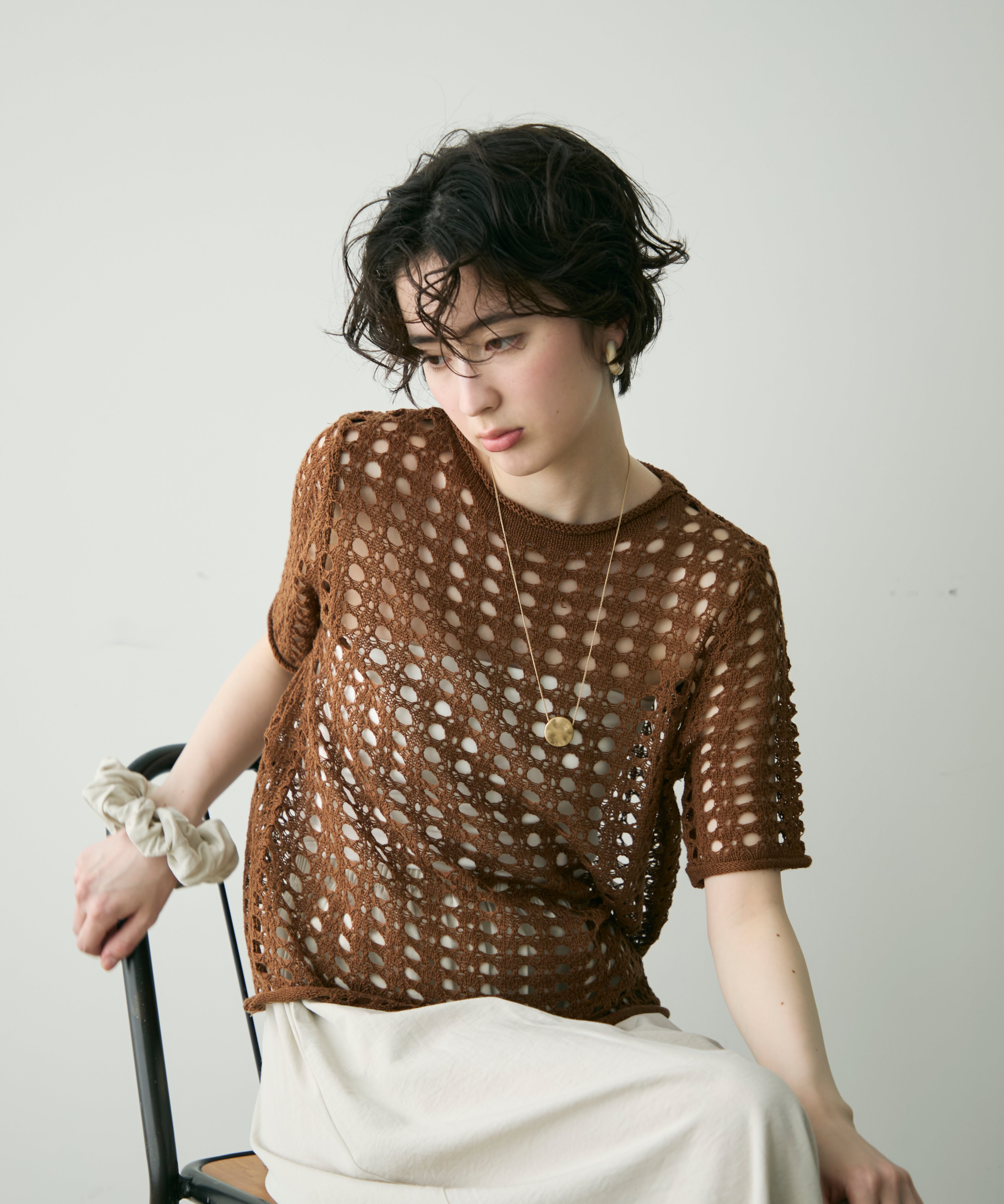 サークル編みニットプルオーバー | Trish