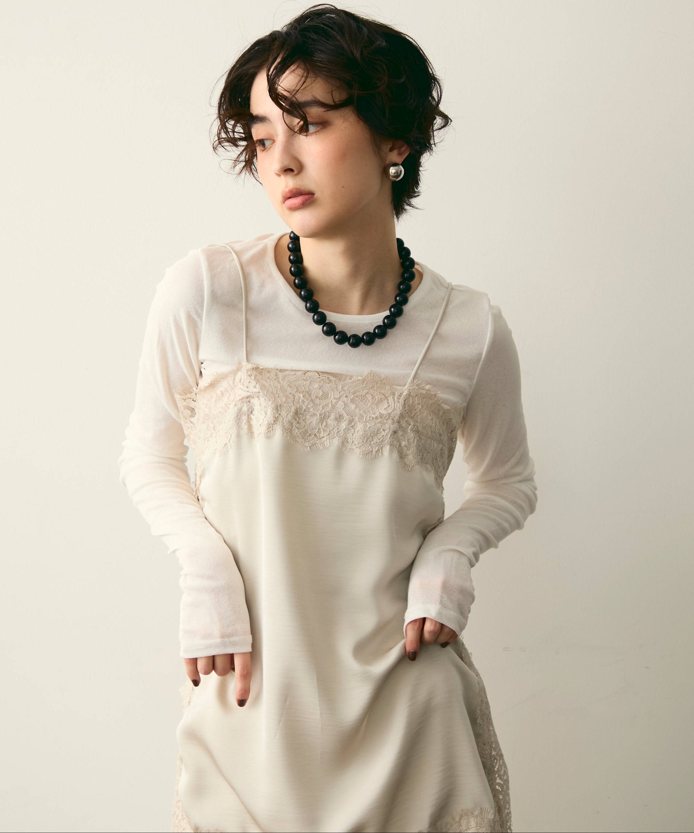 ケミカルレースサテンキャミソール | Trish