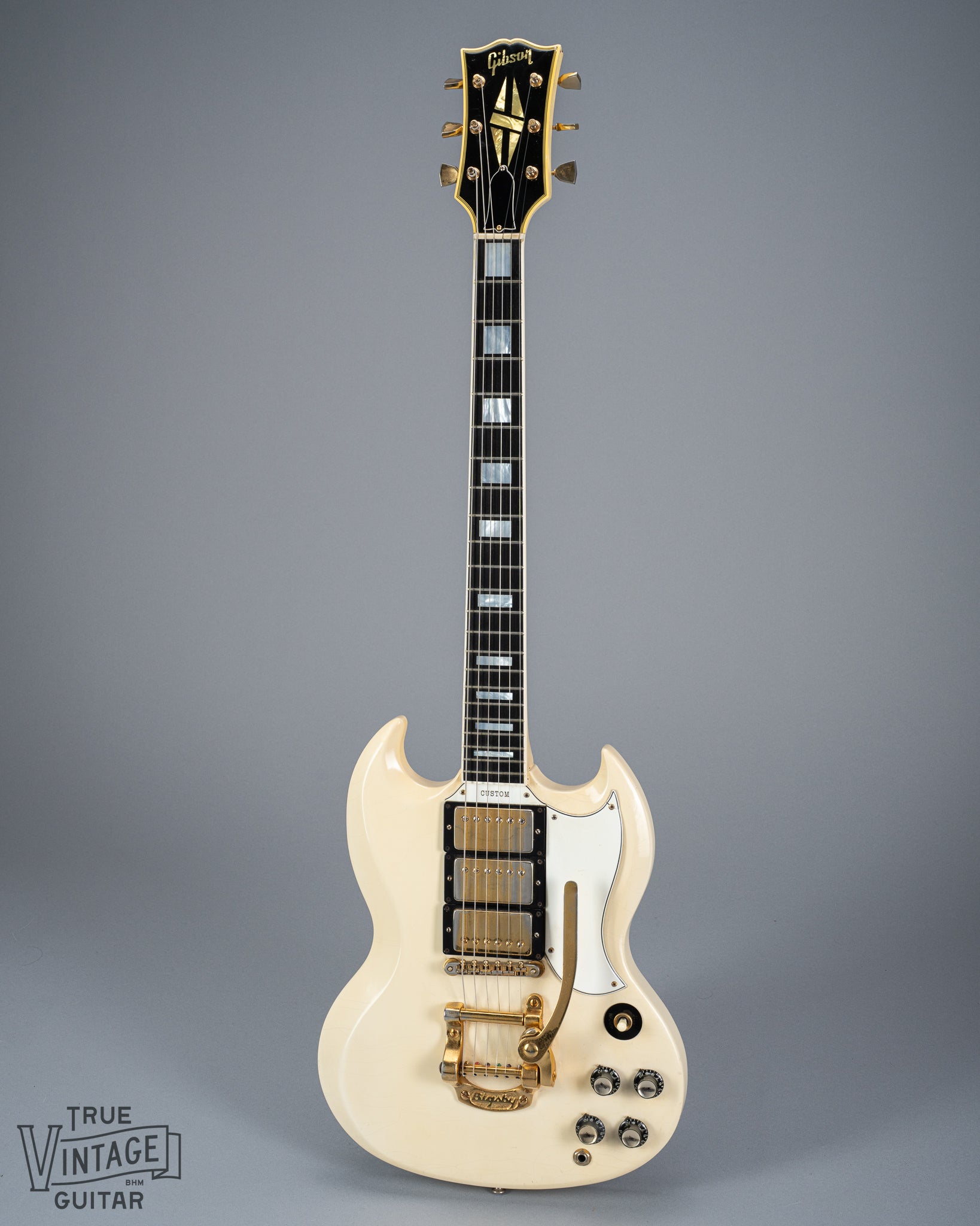 1965 Gibson SG Custom White Bigsby (Full Wide Neck) – True Vintage