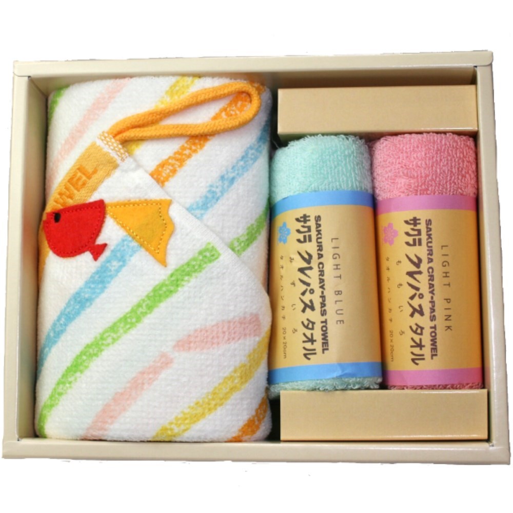 クレパス柄タオルセット CR-1710 | サクラクレパスコラボ雑貨 | TOKIIRO