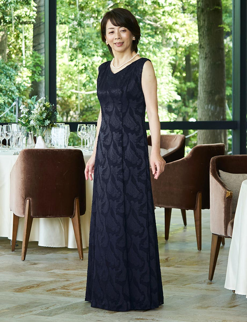 マザーズドレス・結婚式 母親ドレス MD0230-DNY ネイビー ボレロ付き